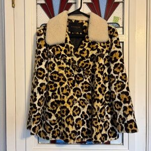Coach Faux Fur Leopard Jacket Size Large